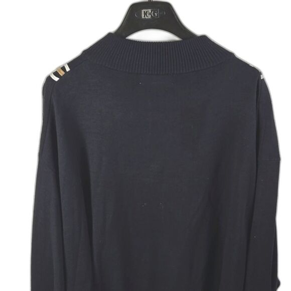 Stacy Adams Navy Blue Tan Plaid Quarter Zip Pullover Sweater Sz 5X - Picture 5 of 12